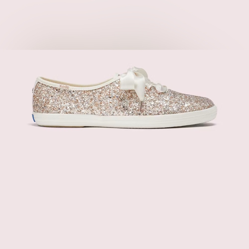 Keds X Kate Spade New York Champion Glitter Sneakers Size 9 Bridal Wedding Shoes - Picture 2 of 9